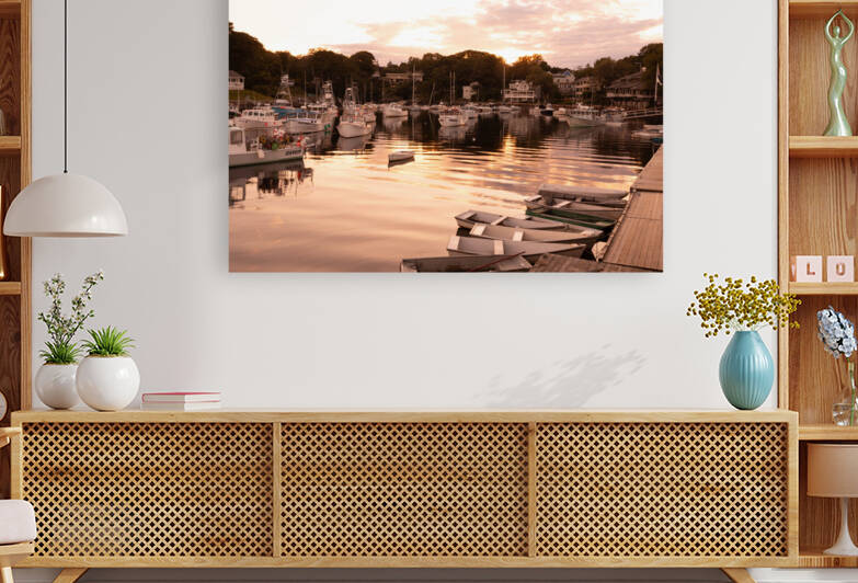 Golden Sunset Over Perkins Cove Boats by Palumbo Photography