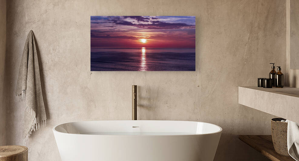 Pink and  Blue Sunrise Over the Atlantic Ocean by Palumbo Photography