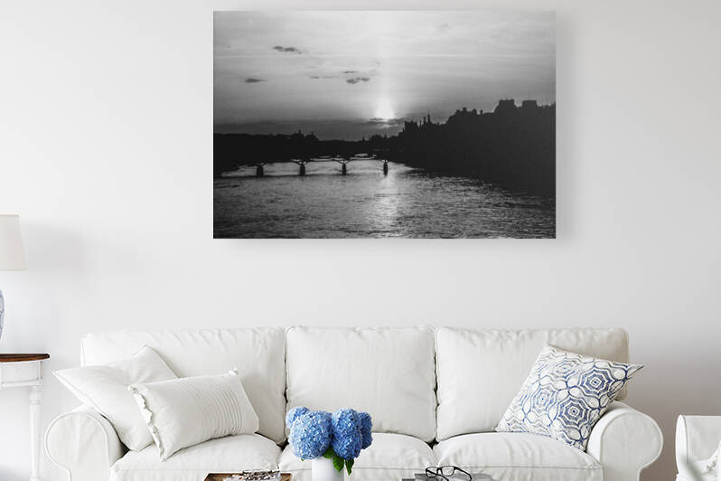 Sunset Over the Seine BW by Palumbo Photography