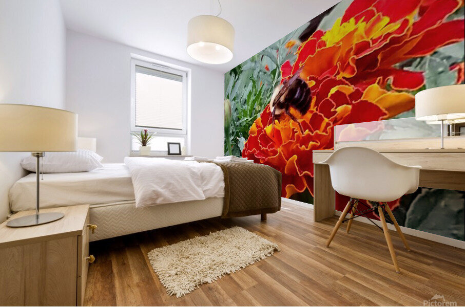 Bee pollinating Mural print