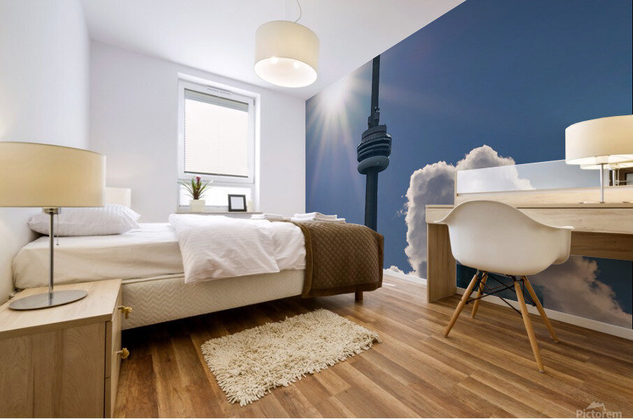 CN Tower and Sun Rays Mural print