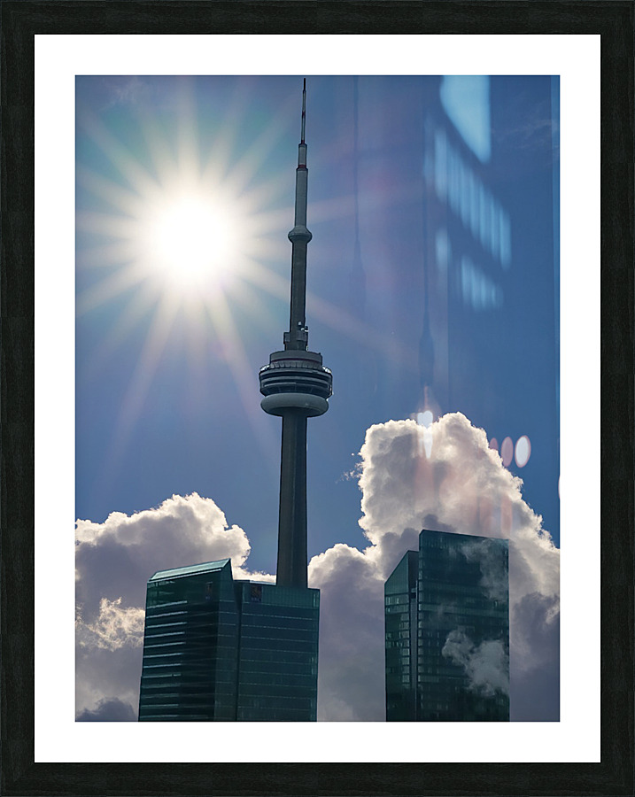 CN Tower and Sun Rays Picture Frame print