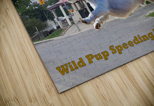Wild Pup Speeding Through Town Ron Crough puzzle