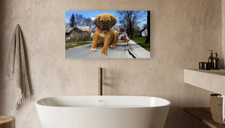 Big Puppy on Street by Ron Crough