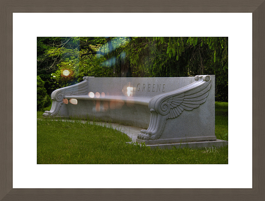 Greene Memorial Bench Picture Frame print
