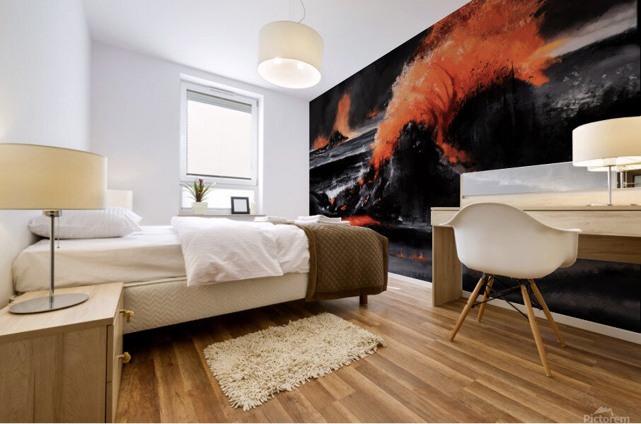 Smoldering Sea Mural print