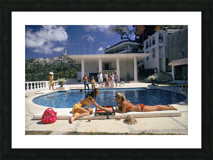 Poolside Backgammon - Slim Aarons Picture Frame print