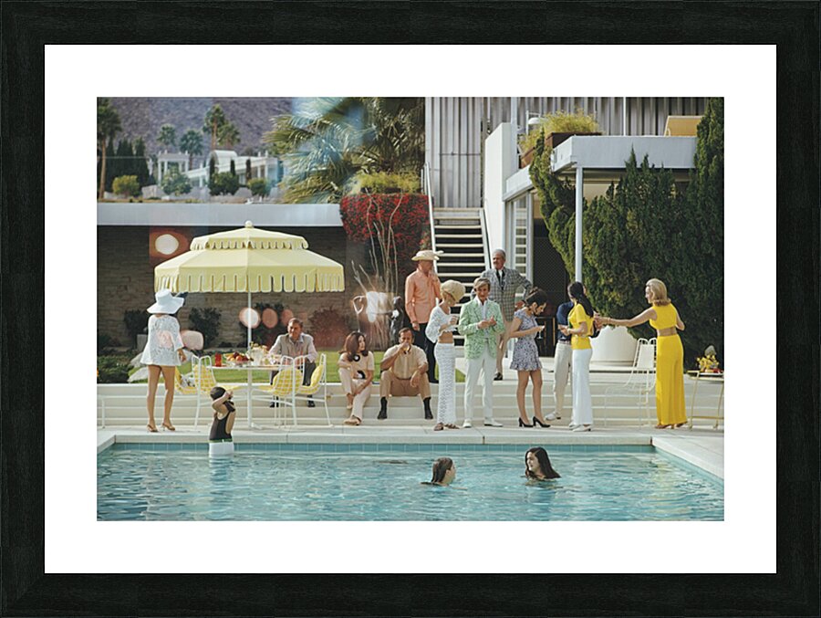 Poolside Gathering Slim Aarons Picture Frame print