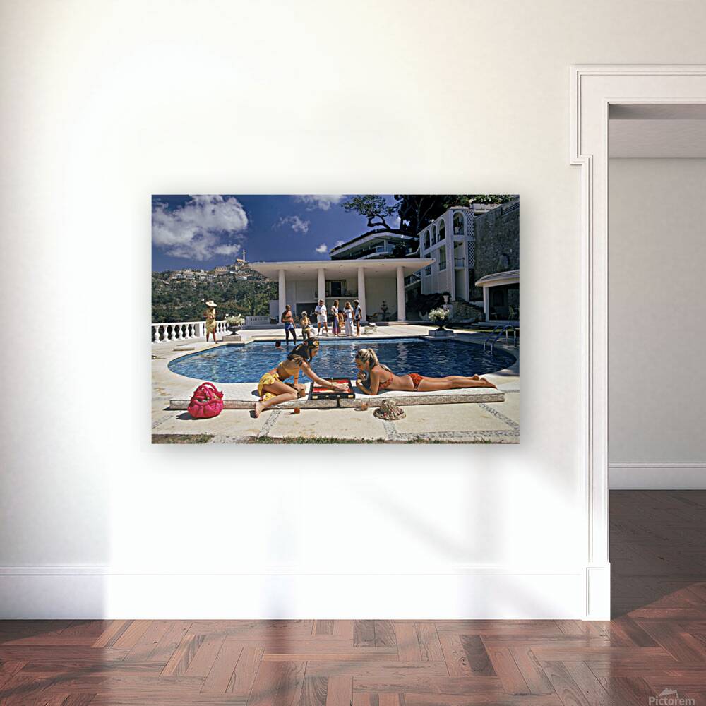 Poolside Backgammon - Slim Aarons Reproduction