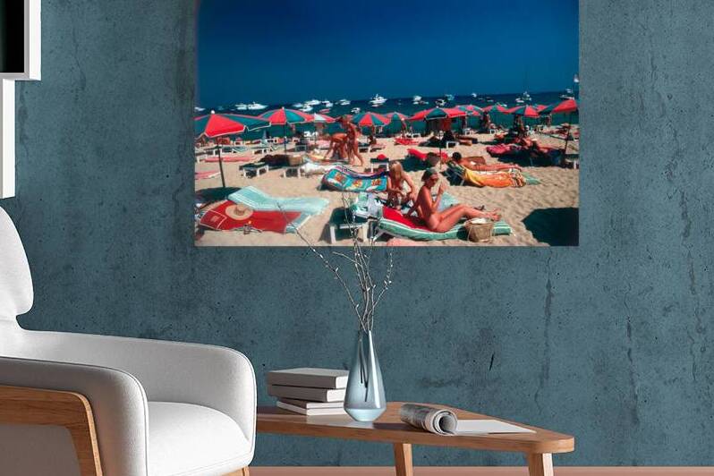 Slim Aarons Beach at St. Tropez Sunbathers on the by chirsteven