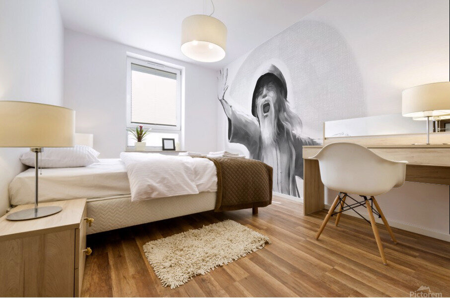 screaming wizard Mural print