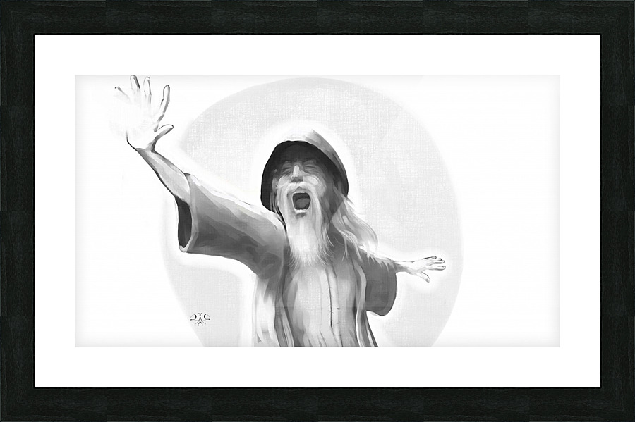 screaming wizard Picture Frame print