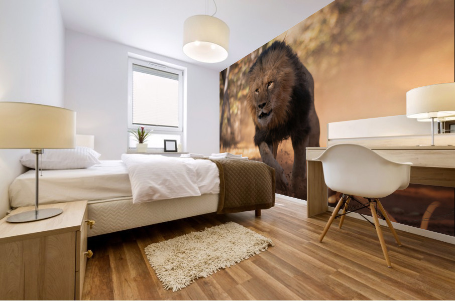 1158 - Running lion Mural print