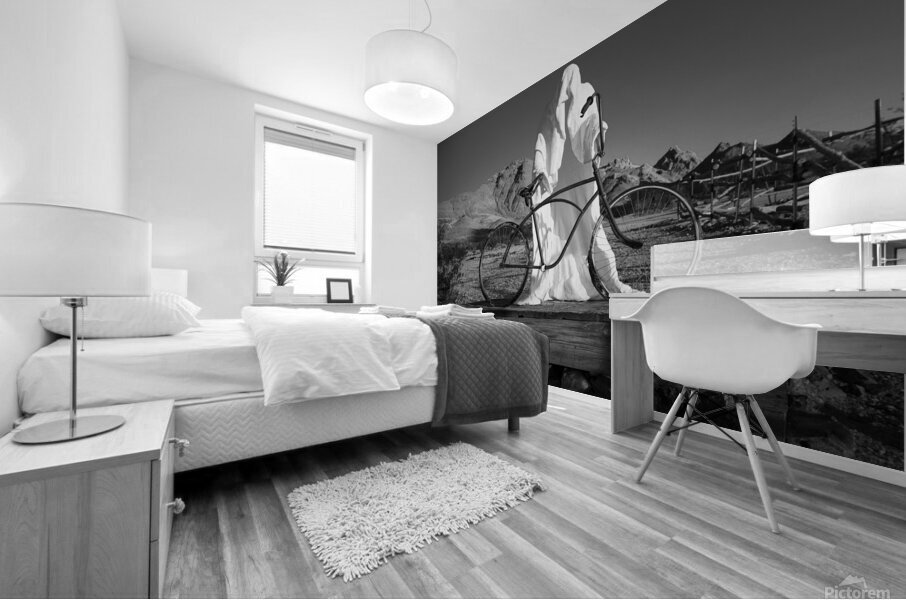 Share the Road - Ghost and bicycle in Rhyolite Nevada Mural print