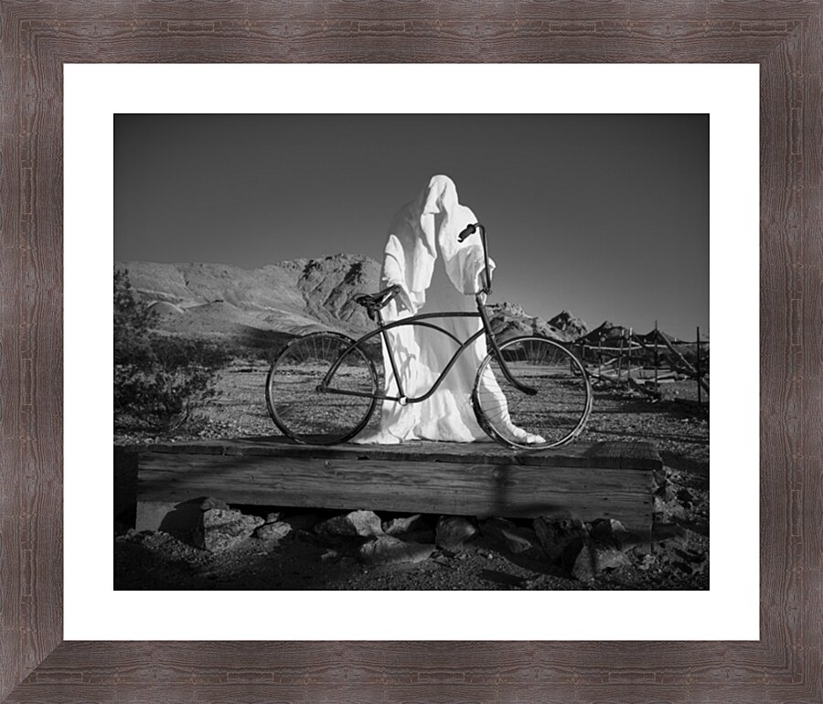 Share the Road - Ghost and bicycle in Rhyolite Nevada Picture Frame print