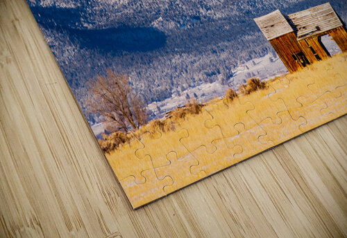 Frosty and Weathered - Barn and Thompson Peak in Lassen County California Mike Lee puzzle