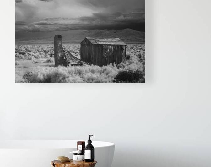 Old Shack Under Storm Clouds - Lassen County California - infrared by Mike Lee
