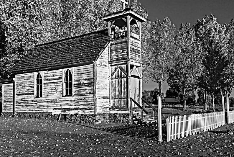 Old Castantia Church - Monochrome - Doyle - Lassen County California by Mike Lee