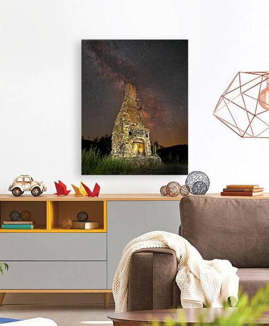 Cosmic Fireplace 4x5  - Abandoned chimney on HIghway 36 near Westwood California by Mike Lee