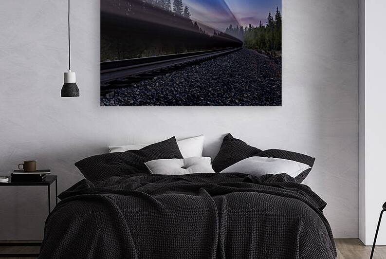 Breaking the Calm - Freight Train in Lassen County California - Blue hour long exposure by Mike Lee