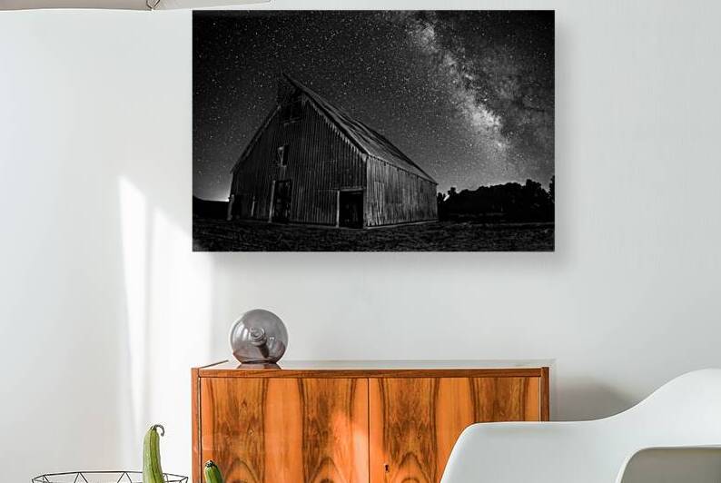 Olsen Barn Nightscape - Black and White - Plumas County California by Mike Lee