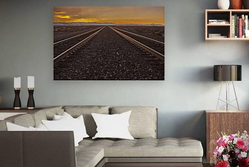Rails Into the Sunset - Flannigan Nevada by Mike Lee