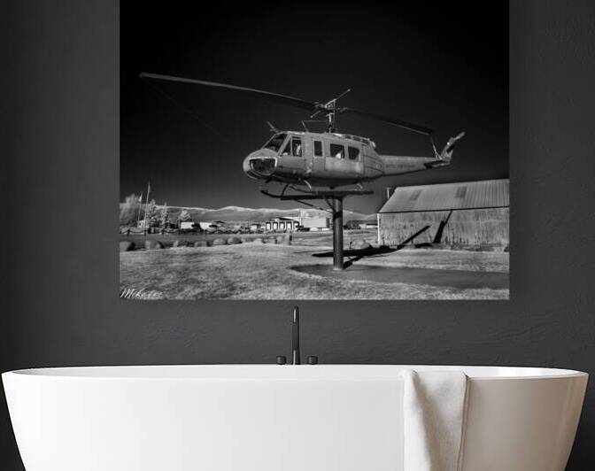 Retired Huey in Infrared - Susanville Airport - Lassen County California by Mike Lee