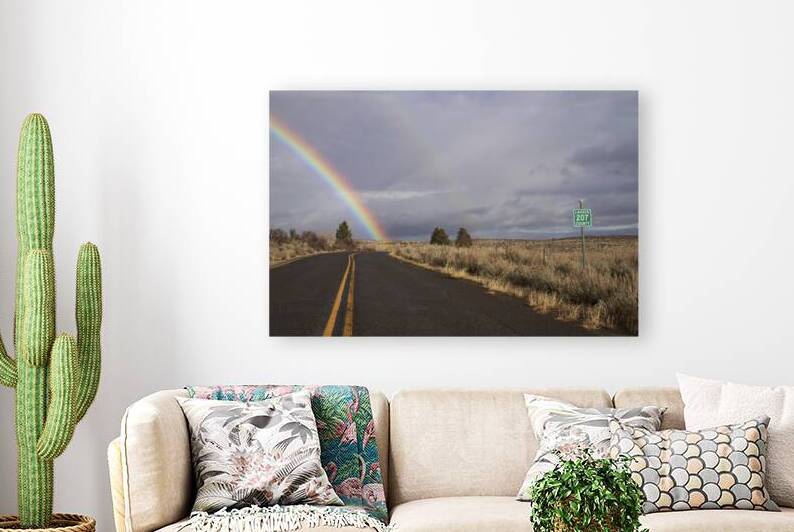 Rainbow on a Country Road - Lassen County California by Mike Lee