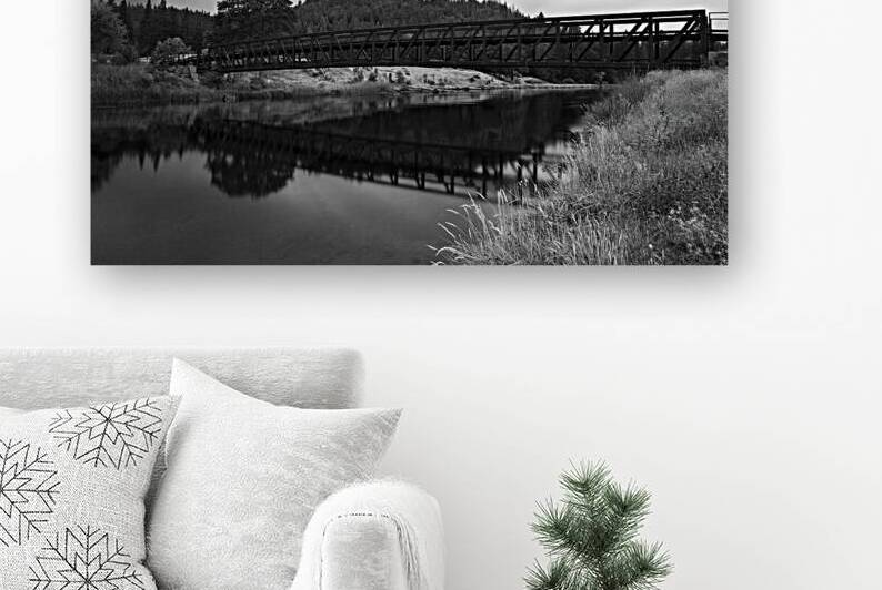Rustic Bridge Over Hat Creek- Shasta County California - Monochrome by Mike Lee