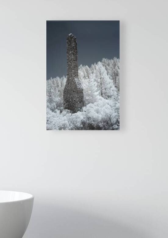 Old Chimney in Invisible Light - Sierra County California - Vertical by Mike Lee
