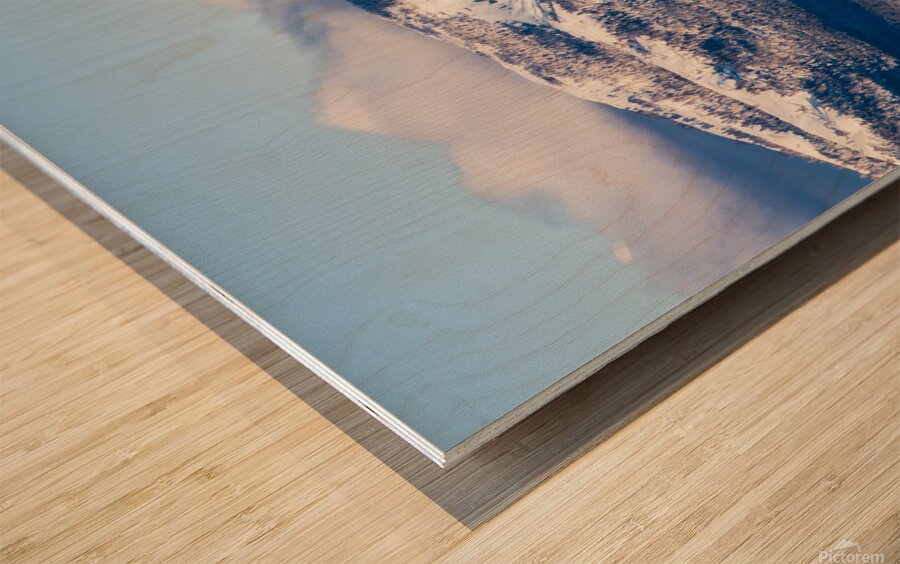 Frosty and Weathered - Barn and Thompson Peak in Lassen County California Wood print