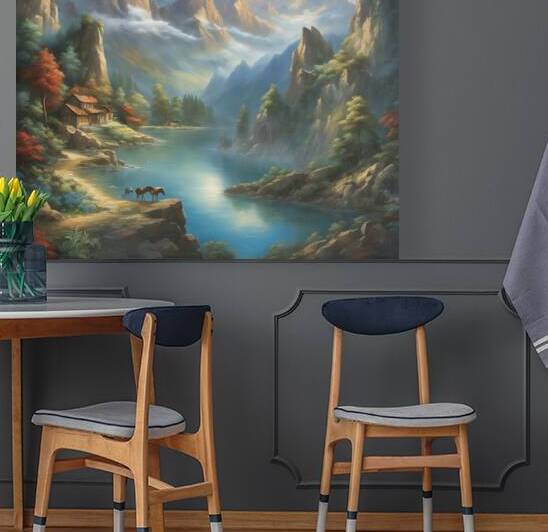  The wall mural portrays a scene of breath by youssef jrifi