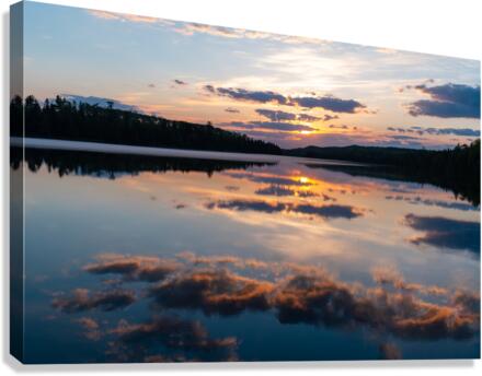 Glassy Lake Sunrise Canvas Print