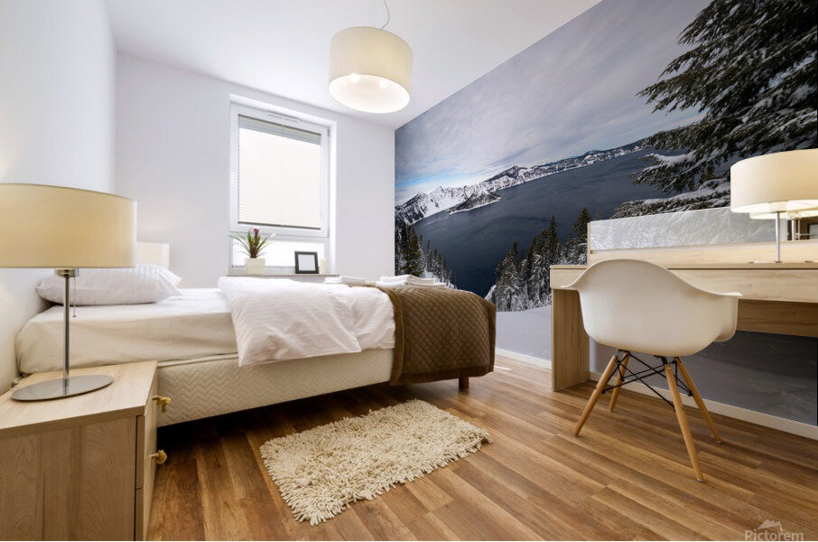 Winter in Crater Lake Mural print