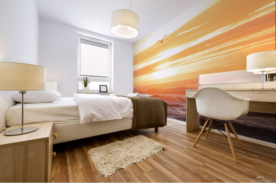 Sunset Waves Mural print