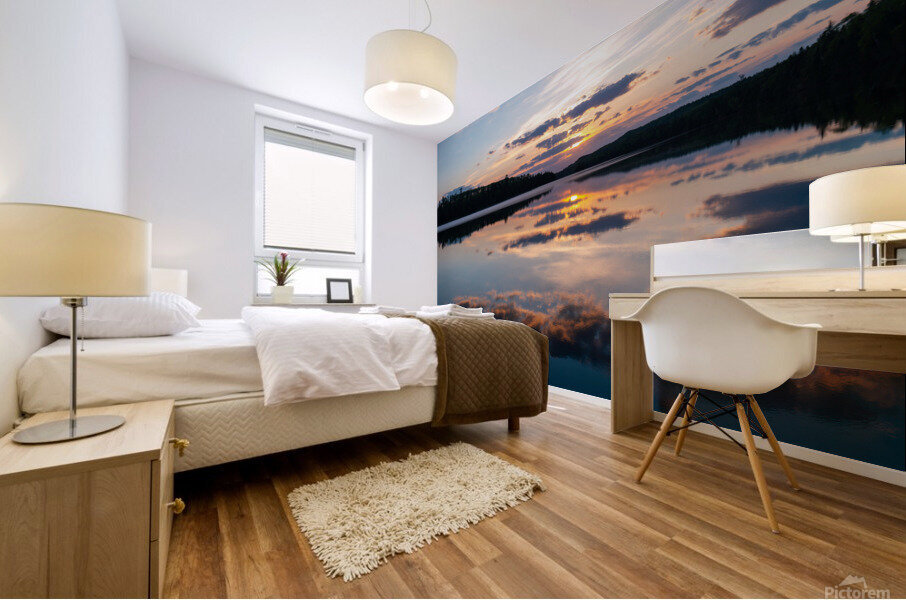 Glassy Lake Sunrise Mural print