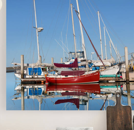Sailboat Reflections at Morro Bay Park Marina by Kathleen Bishop Photography