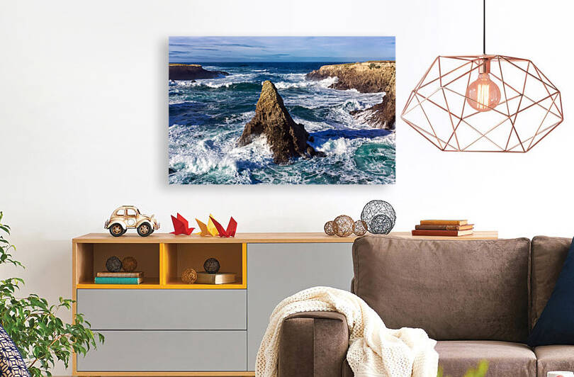 Waves Slamming a Sunny Mendocino Cove by Kathleen Bishop Photography