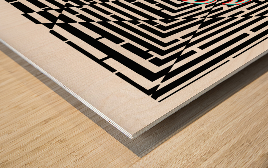 3D Maze Gaze *Bleach* Wood print