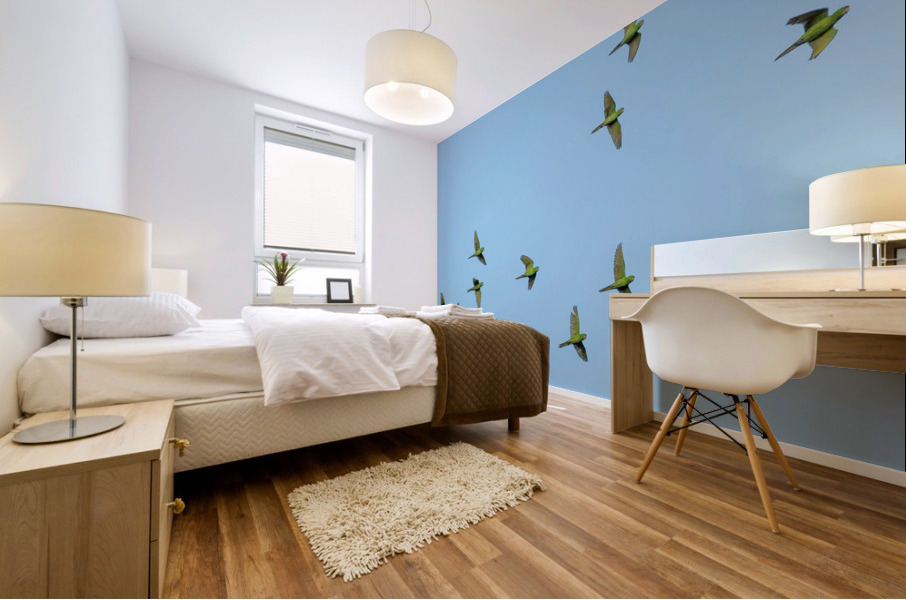 Birds flock too Mural print