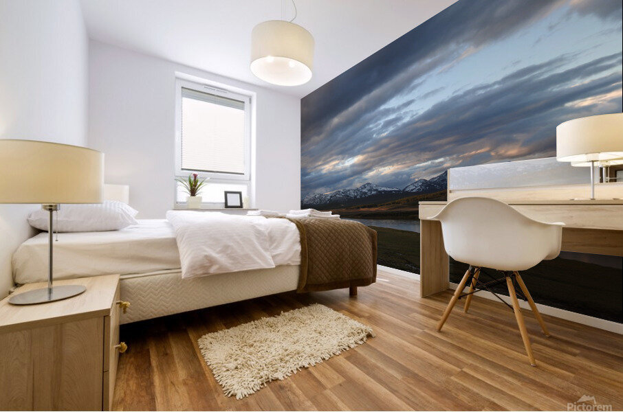 Snowy Mountaintop- Sunset 2 Mural print