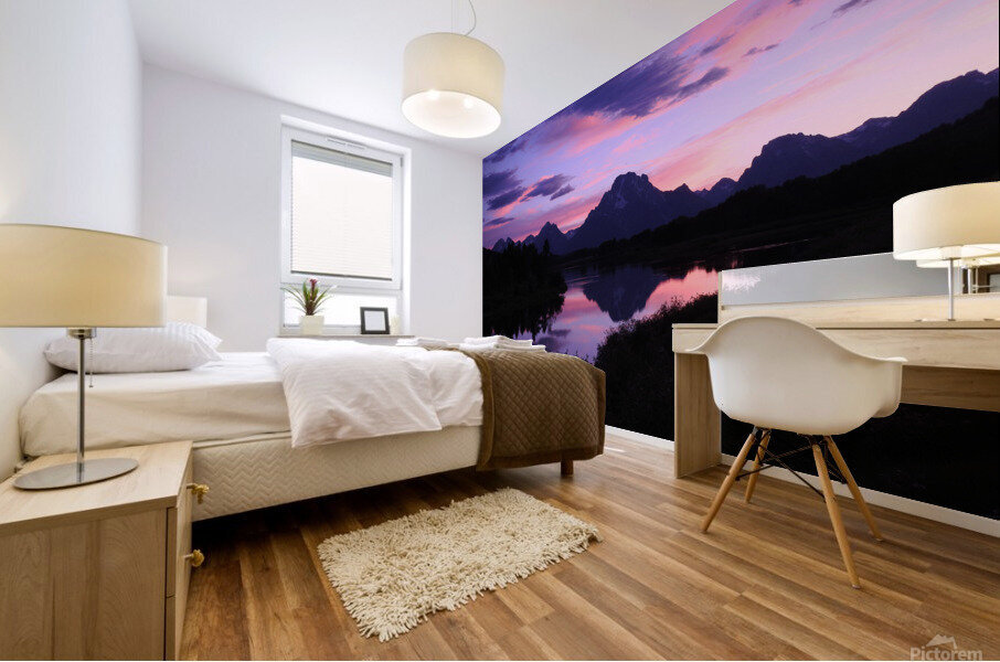 Oxbow Bend Sunset 2 Mural print
