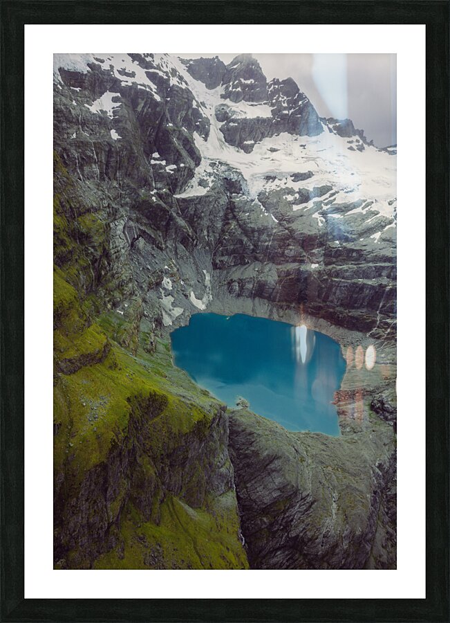 Green blue white Picture Frame print