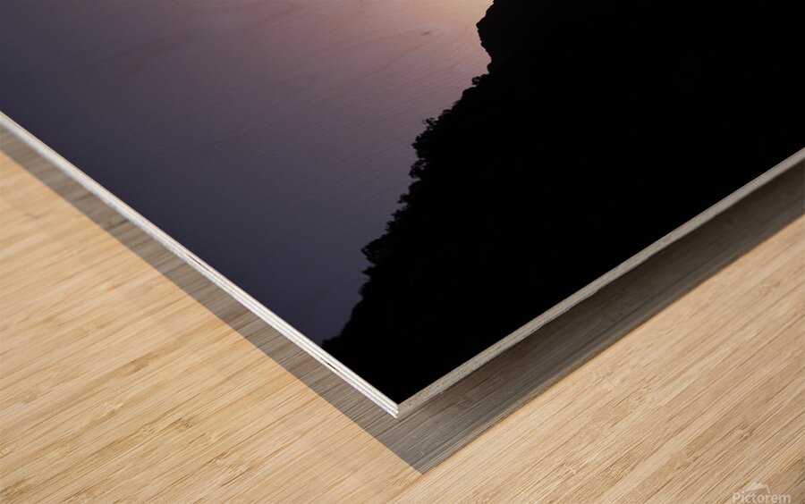 purple mountain sunset Wood print