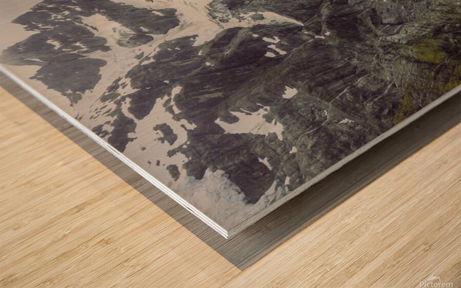 Green blue white Wood print