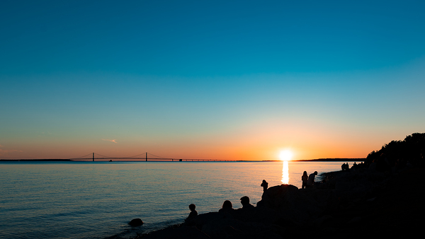 Sunset and the Mackinac Bridge Digital Download