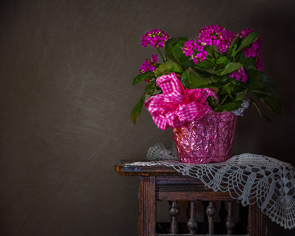 Flowers on an Antique Table Téléchargement Numérique