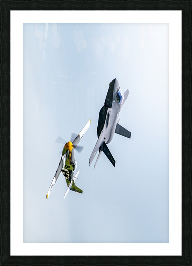 Heritage Flight - P-51D Mustang & F-35 Lightning II Picture Frame print