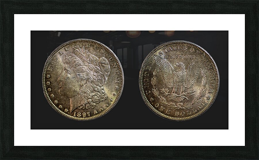 1897 United States Morgan Silver Dollar Impression et Cadre photo