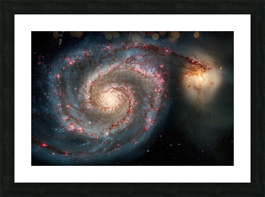 The Whirlpool Galaxy – A Cosmic Dance of Light and Gravity Impression et Cadre photo